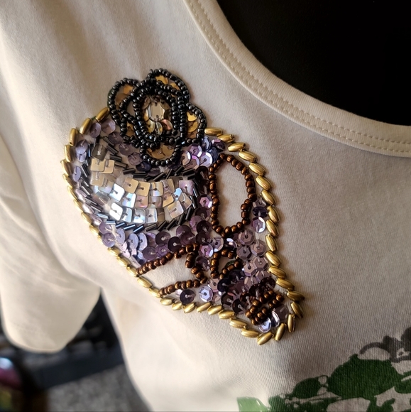 Cavalli Skull luxury t-shirt sz L - Picture 3 of 6